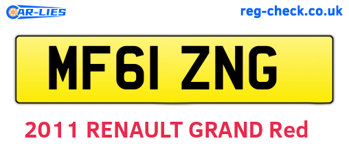 MF61ZNG are the vehicle registration plates.