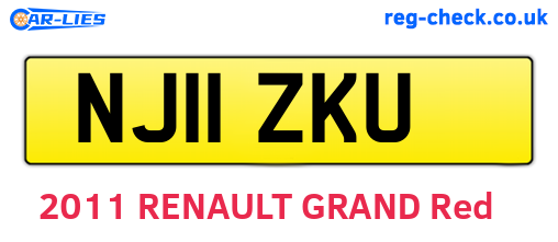 NJ11ZKU are the vehicle registration plates.