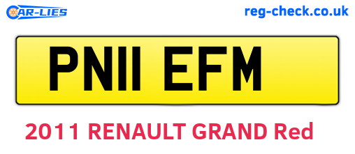 PN11EFM are the vehicle registration plates.