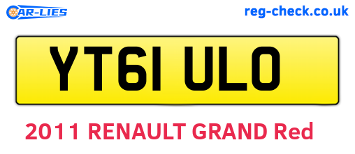 YT61ULO are the vehicle registration plates.