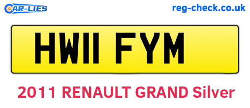 HW11FYM are the vehicle registration plates.