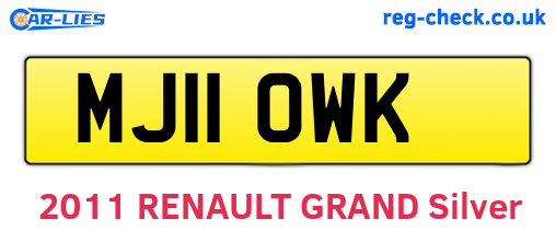 MJ11OWK are the vehicle registration plates.