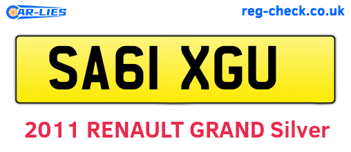 SA61XGU are the vehicle registration plates.