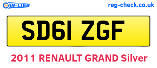 SD61ZGF are the vehicle registration plates.