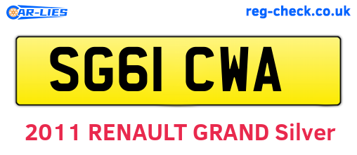 SG61CWA are the vehicle registration plates.