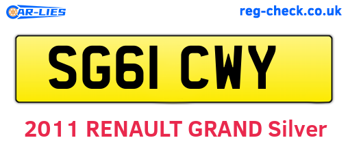 SG61CWY are the vehicle registration plates.