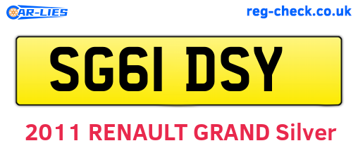 SG61DSY are the vehicle registration plates.