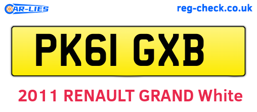 PK61GXB are the vehicle registration plates.