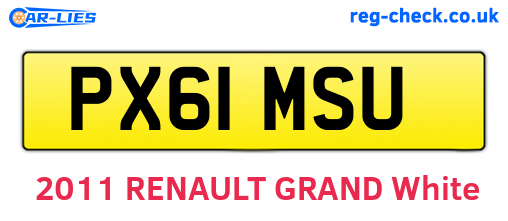 PX61MSU are the vehicle registration plates.