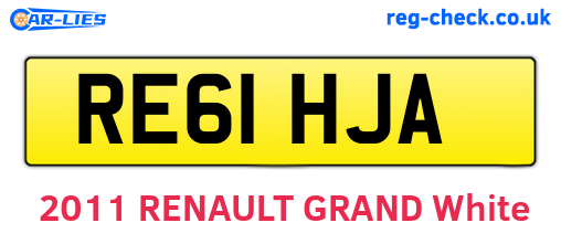 RE61HJA are the vehicle registration plates.