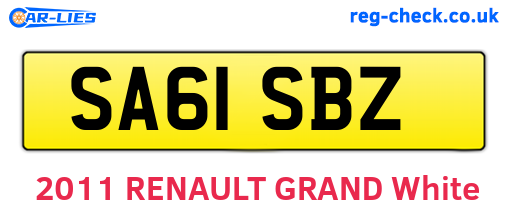 SA61SBZ are the vehicle registration plates.
