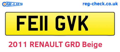 FE11GVK are the vehicle registration plates.