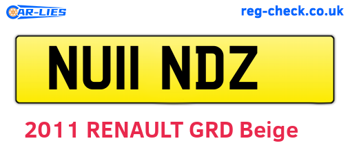 NU11NDZ are the vehicle registration plates.