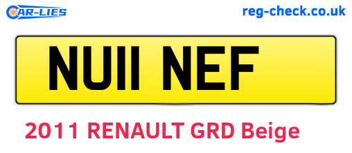 NU11NEF are the vehicle registration plates.