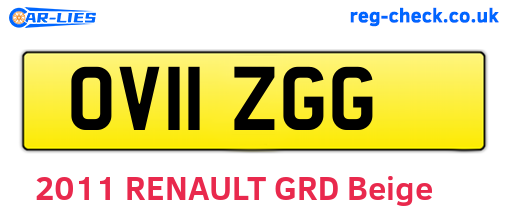 OV11ZGG are the vehicle registration plates.