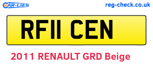 RF11CEN are the vehicle registration plates.