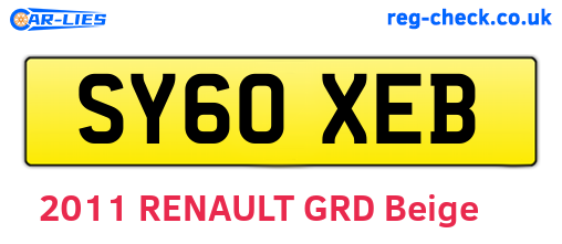 SY60XEB are the vehicle registration plates.