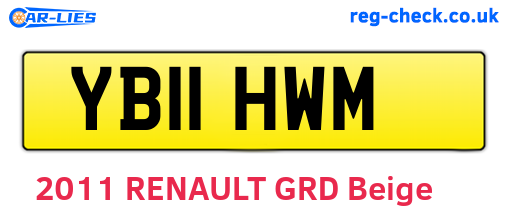 YB11HWM are the vehicle registration plates.