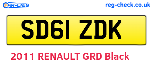 SD61ZDK are the vehicle registration plates.