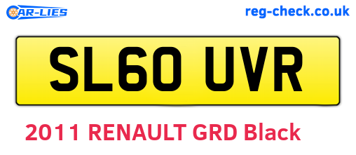 SL60UVR are the vehicle registration plates.