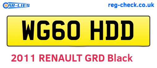 WG60HDD are the vehicle registration plates.