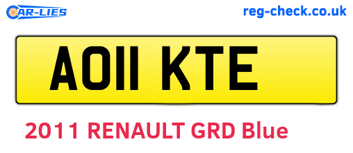 AO11KTE are the vehicle registration plates.