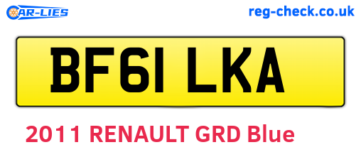 BF61LKA are the vehicle registration plates.