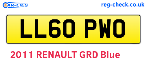 LL60PWO are the vehicle registration plates.