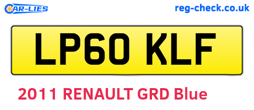 LP60KLF are the vehicle registration plates.