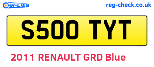 S500TYT are the vehicle registration plates.