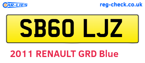 SB60LJZ are the vehicle registration plates.