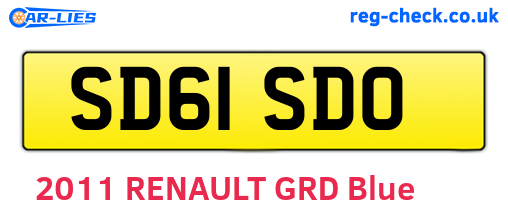 SD61SDO are the vehicle registration plates.