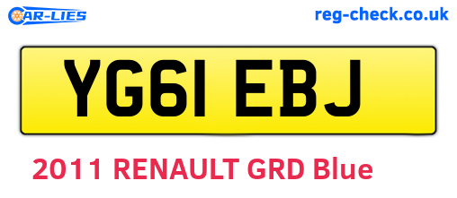 YG61EBJ are the vehicle registration plates.