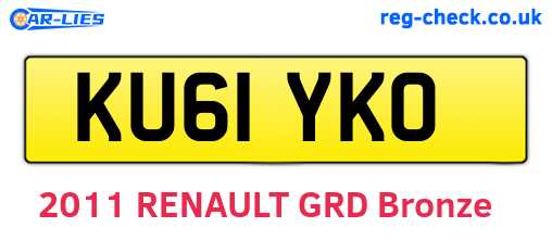 KU61YKO are the vehicle registration plates.