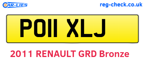 PO11XLJ are the vehicle registration plates.