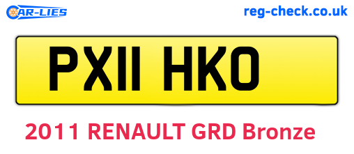 PX11HKO are the vehicle registration plates.