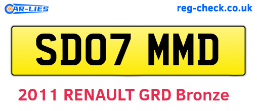 SD07MMD are the vehicle registration plates.