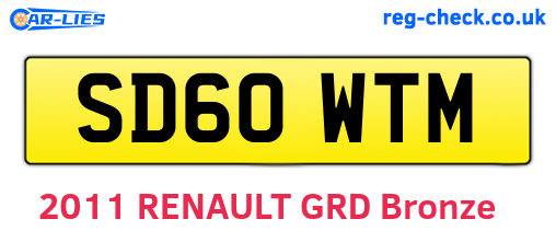 SD60WTM are the vehicle registration plates.