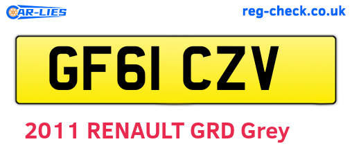 GF61CZV are the vehicle registration plates.