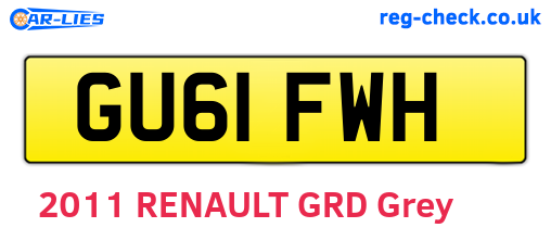 GU61FWH are the vehicle registration plates.