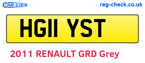 HG11YST are the vehicle registration plates.
