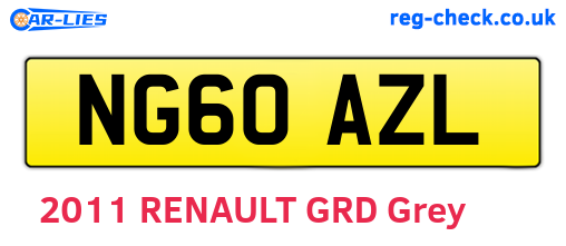 NG60AZL are the vehicle registration plates.
