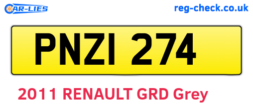 PNZ1274 are the vehicle registration plates.