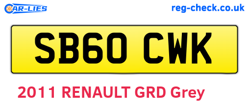 SB60CWK are the vehicle registration plates.
