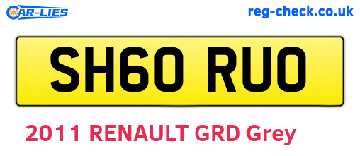 SH60RUO are the vehicle registration plates.