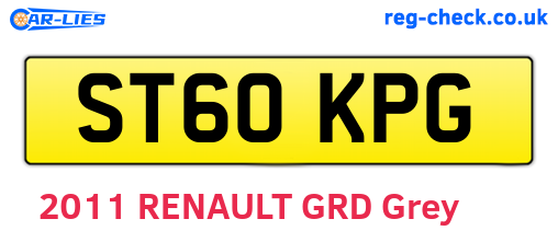 ST60KPG are the vehicle registration plates.