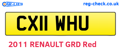 CX11WHU are the vehicle registration plates.