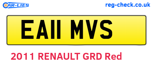 EA11MVS are the vehicle registration plates.