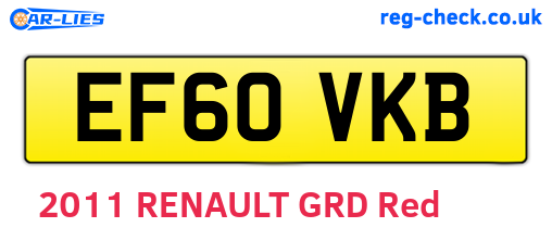 EF60VKB are the vehicle registration plates.