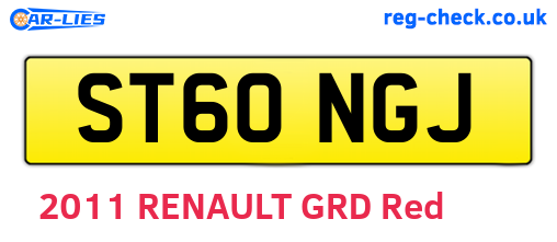 ST60NGJ are the vehicle registration plates.